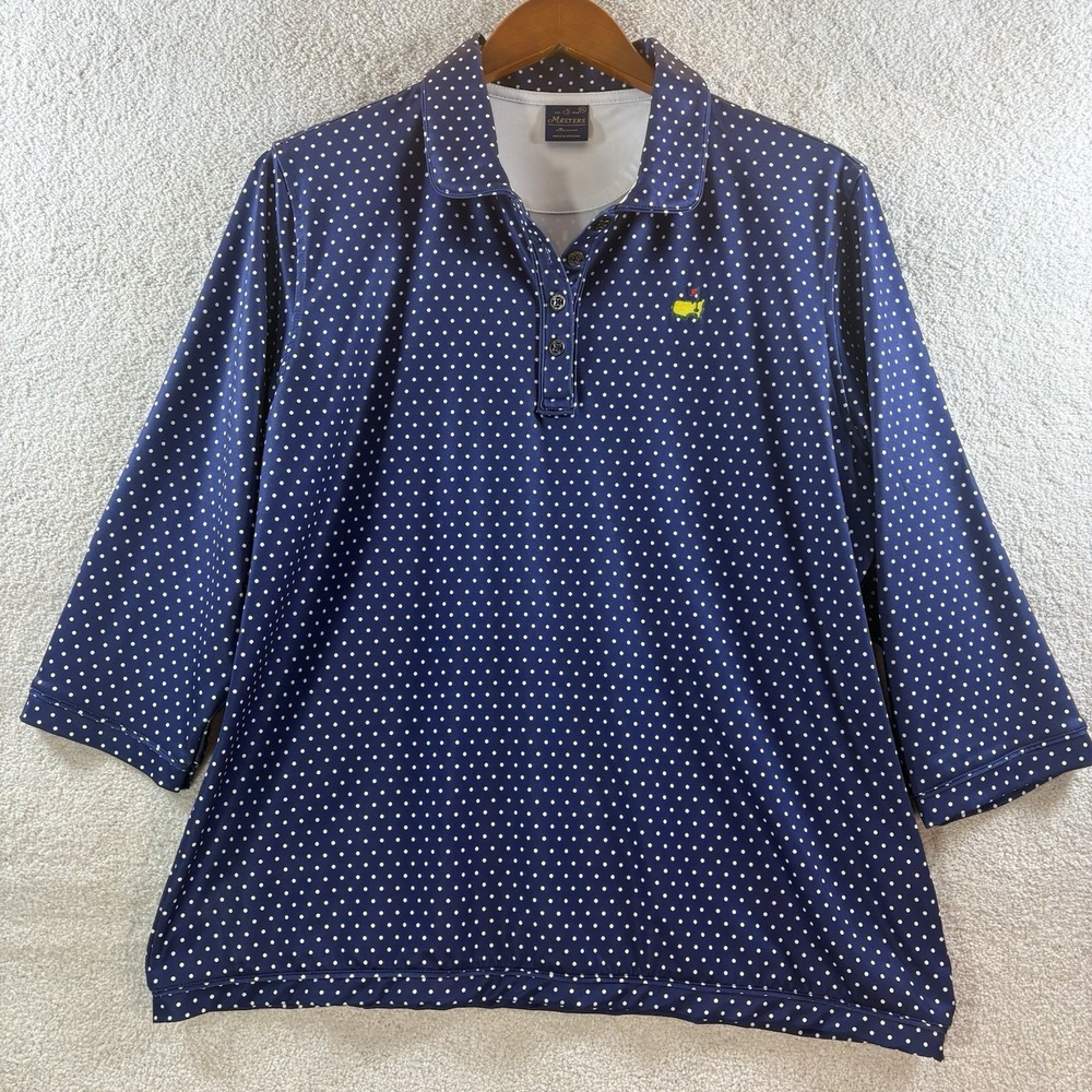 Masters Tournament Shirt Womens Blue Augusta Golf Peter Millar Polka Dot Sz XL